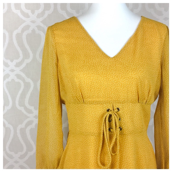 *LAST ONE* Retro Style Mustard Midi Dress - Picture 4 of 7
